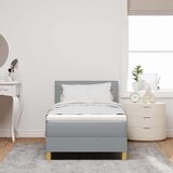  LED Box Spring Krevet Svijetlo siva 90 x 200 cm tkanina | shoptok.hr