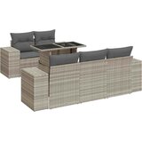 Maison Chic Seti vrtnega pohištva - Vrtna garnitura - Vrtni pohištvo set 6-delna z blazinami siv poli ratan, (21807125) | Shoptok.si