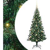 vidaXL Umjetna preddekorirana božićna jelka Zelena 150cm PVC in kovina | Shoptok.si