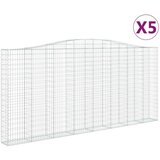  Obokane gabion košare 5 kosov 400x30x180/200cm pocinkano železo, (21000214) | Shoptok.si