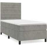 Box spring krevet s madracem svjetlosivi 90x190 cm baršunasti | Eponuda.com