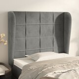  Uzglavlje s ušima svjetlosivo 93x23x118/128 cm baršunasto | shoptok.hr