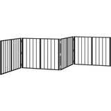  Vrata za pse 4 pcs Crna 80 x 60 cm Cinkani čelik | shoptok.hr
