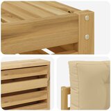  Set vanjskih sofa 5 kom. Bijela i bež Čvrsto drvo akacije | shoptok.hr