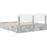  Krevetna konstrukcija s ladicama Betonski sivi 200 x 200 cm Siva 203 x 203 x 90 cm | Shoptok.si