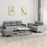  3-dijelni set sofa s jastucima svjetlosivi od tkanine | shoptok.hr
