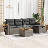  6-dijelni set vrtnih sofa od poliratana s jastucima sivi | shoptok.hr