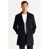 ALTINYILDIZ CLASSICS Men's Navy Blue Standard Fit Normal Cut Mono Collar Woolen Coat cene