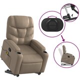  Masažni naslonjač na podizanje od umjetne kože boja cappuccina | shoptok.hr