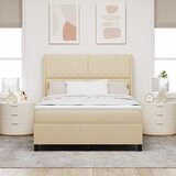  Krevet s opruga kutije s jastukom Krema 200 x 160 cm tkanina | shoptok.hr