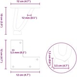  Noge za klubsko mizico 4 kosi črne 10 cm masivno jeklo, (22123542) | Shoptok.si