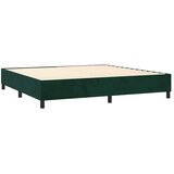 Krevet box spring s madracem LED tamnozeleni 200x200 cm baršun - Tamnozelena 200 x 200 cm Dizajn s gumbima | shoptok.hr