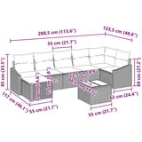  8-dijelni vrtni sofa set s jastucima bež poli ratan | shoptok.hr