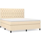  Krevet s oprugama i madracem krem 160x200 cm od tkanine | shoptok.hr