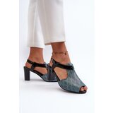 Boto Women's Turquoise Faux Leather High Heel Sandals Queenmarie | Shoptok.si