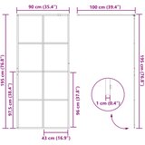 Pregrada za tuširanje s prozirnim staklom ESG 90 x 195 cm crna | Shoptok.si
