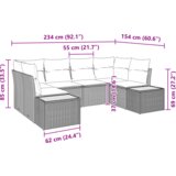 vidaXL 6-delni vrtni kavč set z blazinami siva Poly Ratan Acacia | Shoptok.si
