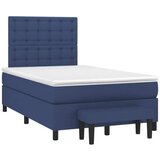 vidaXL Box spring postelja z vzmetnico modra 120x190 cm blago Cene