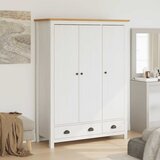  Trokrilni ormar Hill bijeli 127 x 50 x 170 cm masivna borovina | shoptok.hr