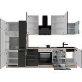 Flex-Well Kuhinjski Blok Z Aparati Capri, Črna, Barva Hrasta | Shoptok.si