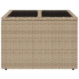 vidaXL vrtni stol sa staklenom pločom bež 55x55x37 cm od poliratana | shoptok.hr