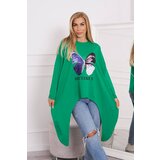 Kesi Oversize print blouse light green Cene