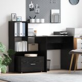 vidaXL Miza Črni hrast 131.5 x 50 x 106.5 cm Konstruiran les Cene