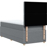vidaXL Box spring postelja z vzmetnico svetlo siva 80x200 cm blago, (21304952) | Shoptok.si