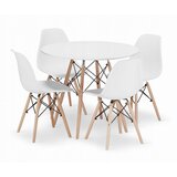 BOLZZ torino Okrugli Sto 80 cm Beli + Milano set 4 Stolice, Beli Cene