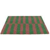 Artsy Doormats Predpražnik iz kokosovih vlaken 40x60 cm Pink & Green Half Stripes – u