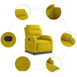  Električni naslonjač žuti baršunasti | shoptok.hr