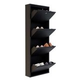 Hanah home Ormar za cipele Locking 4 Piece Metal Black | ePonuda.com