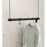 LIND DNA Črno stensko stojalo za oblačila iz masivnega hrasta 80x200x4 cm Swing M – | Shoptok.si