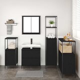  Set namještaja za kupaonicu Zidne 5 pcs Crna Konstruirano drvo | shoptok.hr