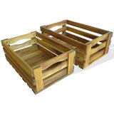 vidaXL 2-dijelni set sanduka za jabuke od masivnog bagremovog drva Cijene
