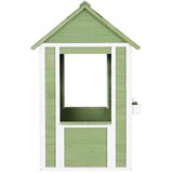 GINGER Home dječja drvena kućica za igru na otvorenom, zeleno i bijelo, 107 × 90 × 144 cm | shoptok.hr