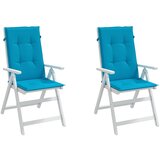  Jastuci za vrtne stolice 2 kom plavi 120 x 50 x 3 cm od tkanine | shoptok.hr