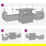  6-dijelni set vrtnih sofa od poliratana s jastucima sivi | shoptok.hr