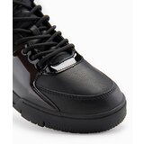 Ombre Men's high boots sneakers with shiny elements - black | Shoptok.si