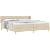  Krevet s opruga kutije s uzglavljem Krema 200 x 200 cm tkanina | shoptok.hr