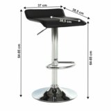 Kondela Barski stol, črno eko usnje/krom, LARIA NEW | Shoptok.si