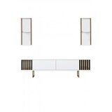 Hanah home gold line white black polica za tv