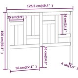  Posteljno vzglavje belo 125,5x4x100 cm trdna borovina, (20648287) | Shoptok.si