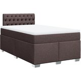 vidaXL Box spring postelja z vzmetnico temno rjava 120x190 cm blago, (21310202) Cene