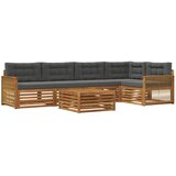 vidaXL Zunanja garnitura za sedenje 6 pcs Naravna in antracitna, (5000281392) | Shoptok.si