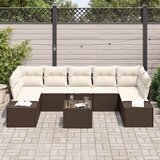  Sjedeća garnitura za vrt 8 kom. Smeđa i krem poliratan 239 x 62 x 69 cm | shoptok.hr