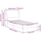  Krevetna konstrukcija Svijetlo siva 90 x 200 cm tkanina | shoptok.hr