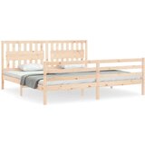  Kreveta s uzglavljem 200 x 200 cm od masivnog drva | shoptok.hr
