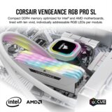 Corsair RAM Corsair VENGEANCE RGB PRO DDR4 32GB (2x16GB) 3200MHz CMH32GX4M2E3200C16W | Eponuda.com