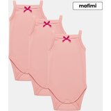 Mafimi Pamučni Bodići na bretele za bebe i decu set od 3 - roze Cene